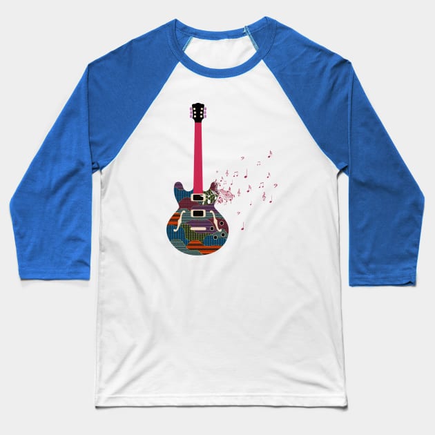 Guitarra con notas musicales Baseball T-Shirt by magenta-dream